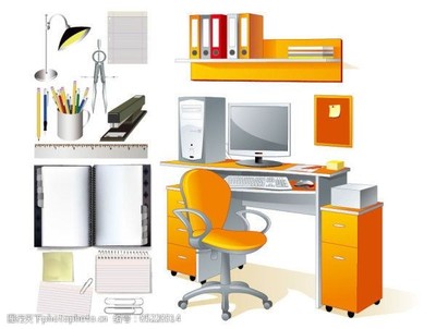 文具辦公用品與消防設備矢量素材的應用